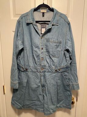 Universal Thread Light Blue Denim Jean Romper…size 17